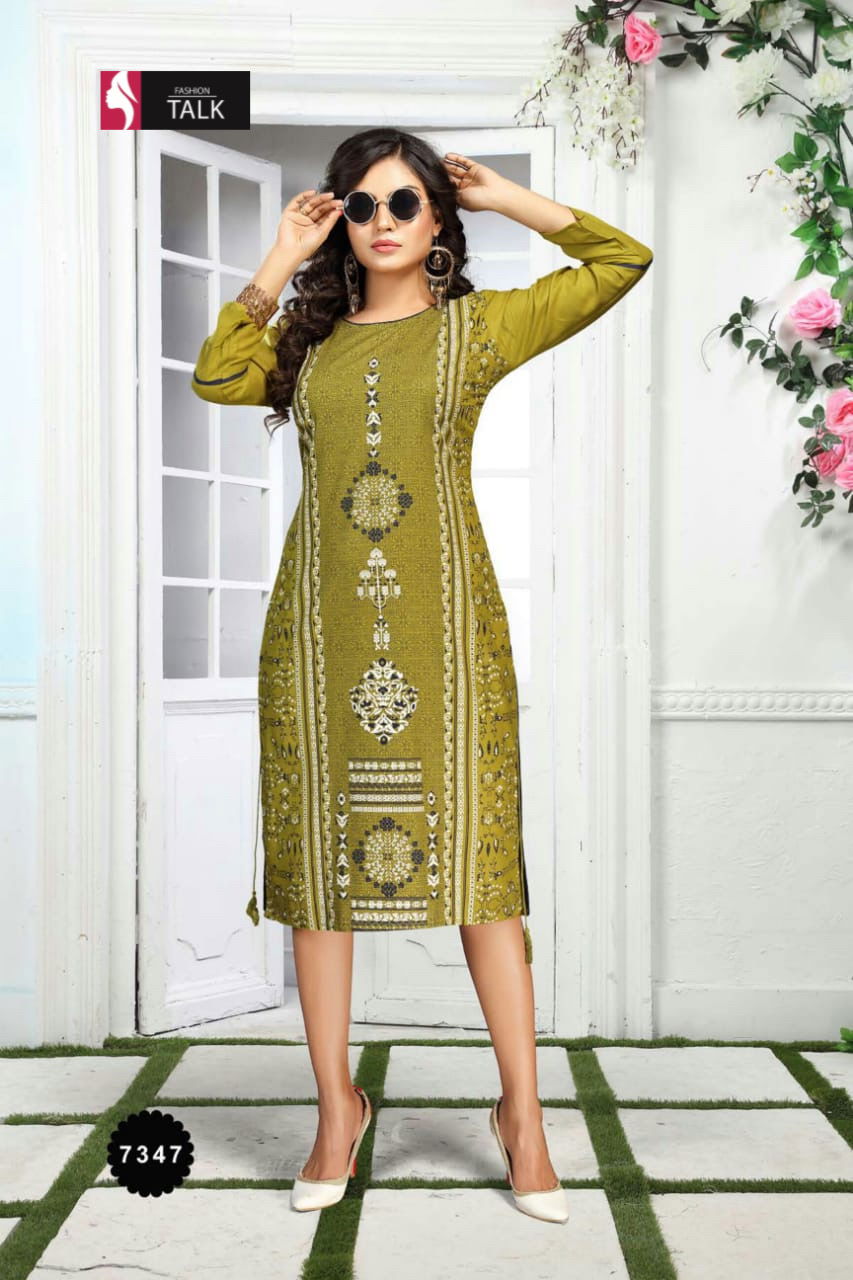 Ft Heena 2 Latest Fancy Designer Heavy Rayon Long Kurti Collection